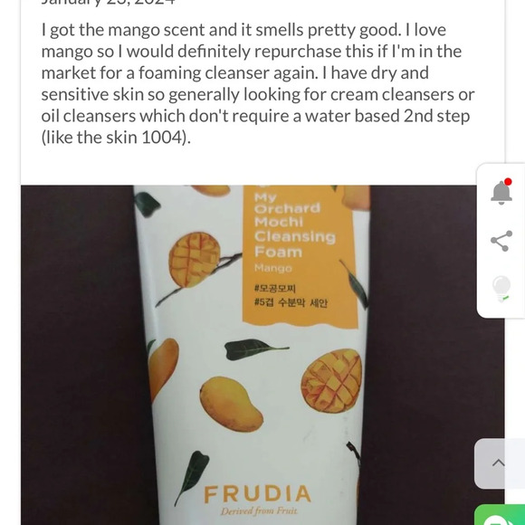 Frudia Mochi cleansing foam in mango - Picture 3 of 8